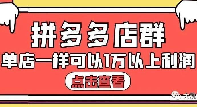 大凯电商·拼多多也可以单店产出1万5以上利润-888资源网