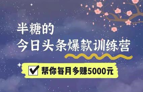半糖·今日头条爆款训练营第七期，价值999元-888资源网