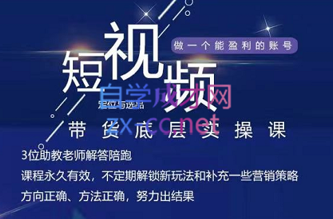 吴Sie·短视频带货底层实操课，价值980元-888资源网