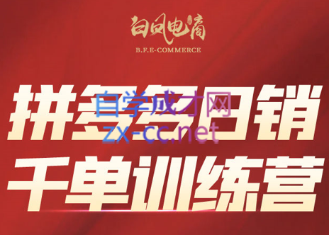 白凤电商学院·拼多多日销千单训练营（2023年1月更新），价值5000元-888资源网