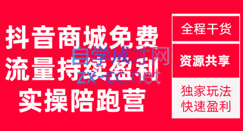 无山电商·抖音商城搜索持续盈利陪跑成长营【更新11月】，价值1980元-888资源网