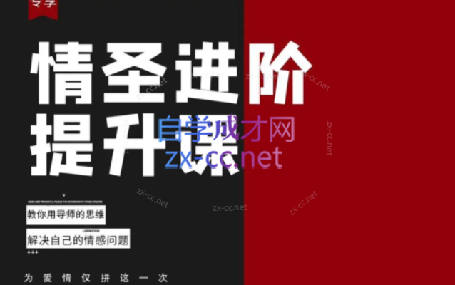 恋爱补习班《情圣进阶提升课—教你用导师思维解决自己的情感问题》-888资源网