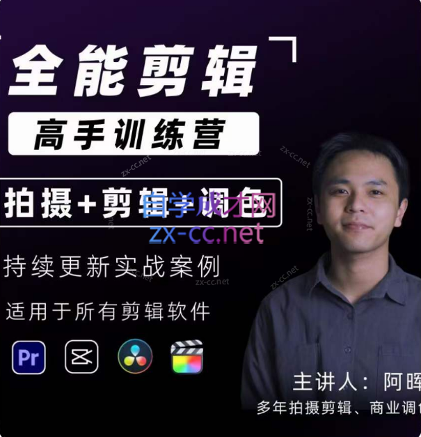阿辉【全能剪辑高手训练营】剪辑思维+达芬奇调色+拍摄技巧一站教学-888资源网