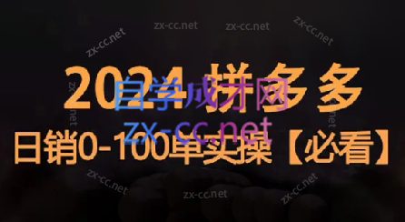 恒哥·2024拼多多日销0-100单实操-888资源网